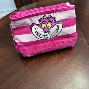 NWT Cheshire Cat Plush Cosmetic Case Alice in Wonderland Makeup Bag